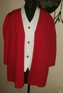 Whirlaway Frocks Vintage Red White layered Blazer